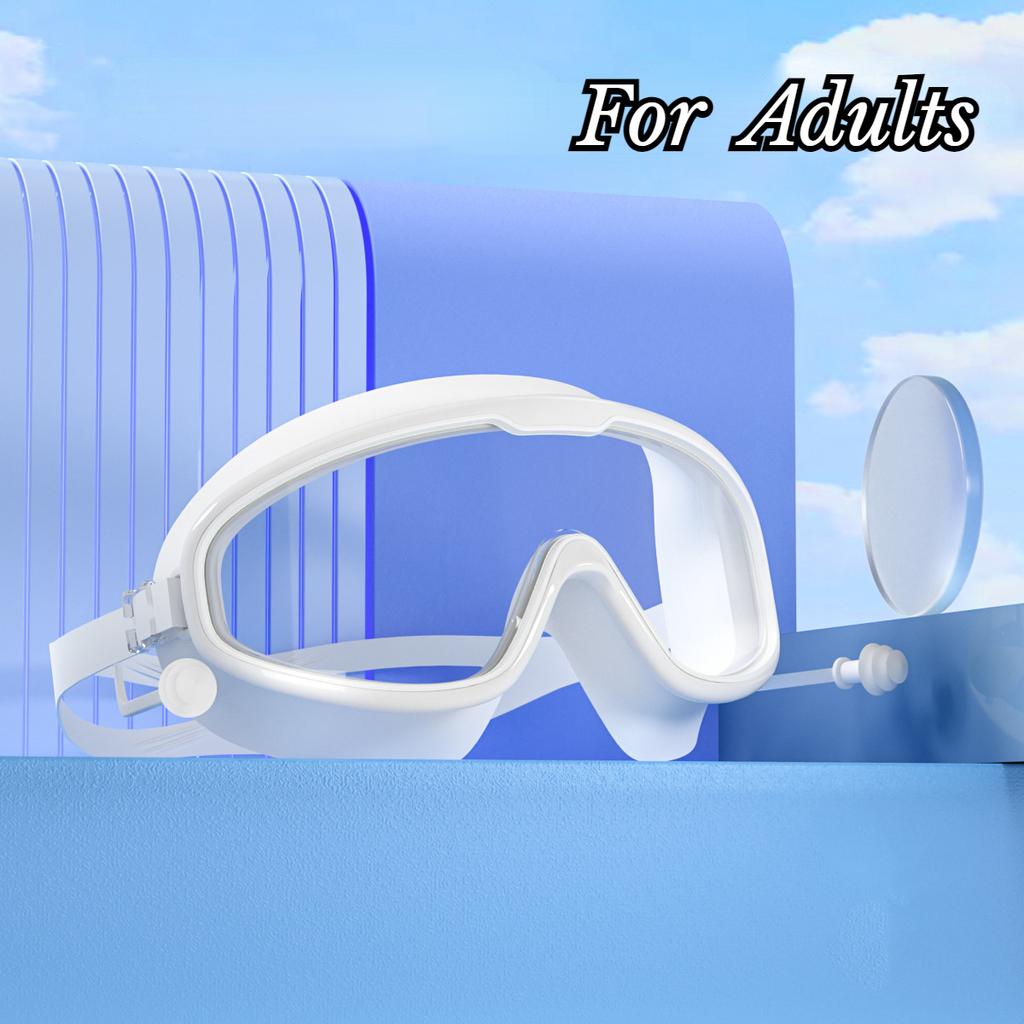 Ochelari de înot Cadru mare Dopuri de urechi Impermeabili Anti-aburire HD Transparenți Ochelari pentru bebeluși Protecție UV Ochelari de înot siguri