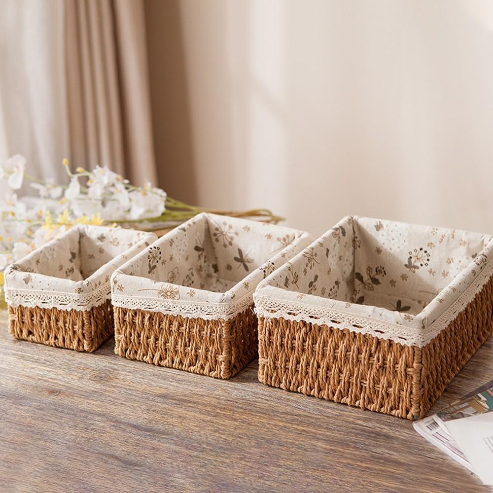Imitation Rattan Rattan Storage Baskets Vegetable Fruit Multi-Purpose Hand-woven Baskets Home Decoration Storage