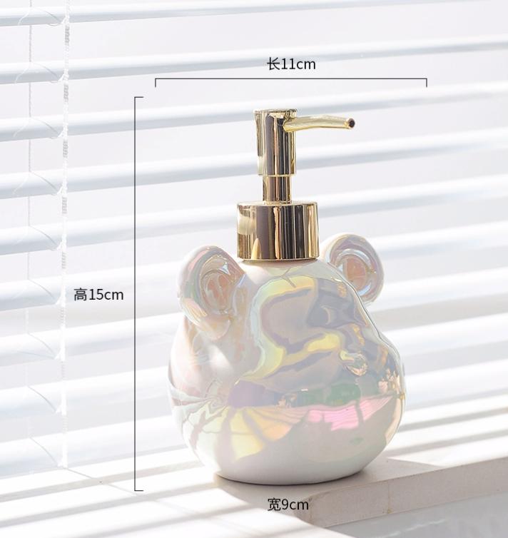 Ceramic Art Cartoon Bear Lotion Bottle, Bathroom Accessories, Household Shower Gel, Sub Packaging Bottle, Luxury Shampoo Bottle