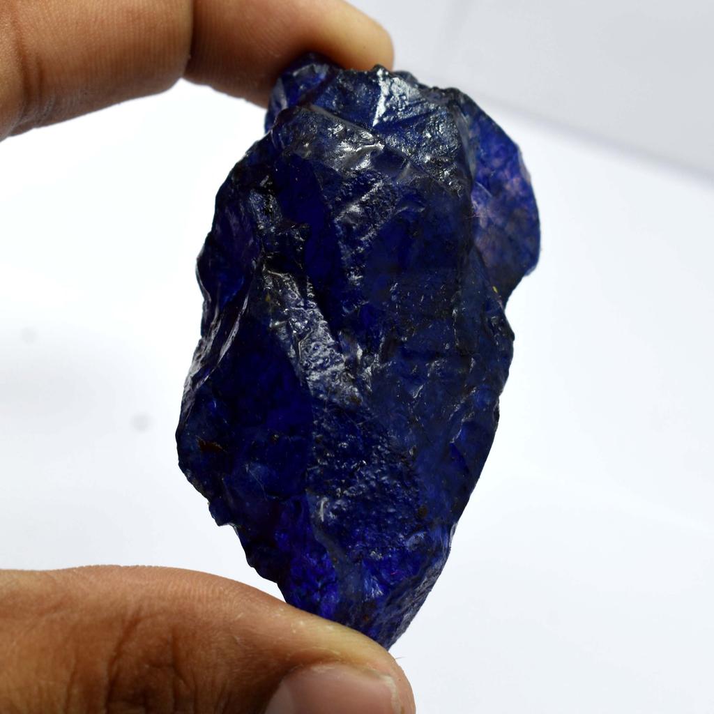 Natural Sapphire Blue Rough Uncut Huge Size 382.50 Ct CERTIFIED Loose Gemstone AM-74