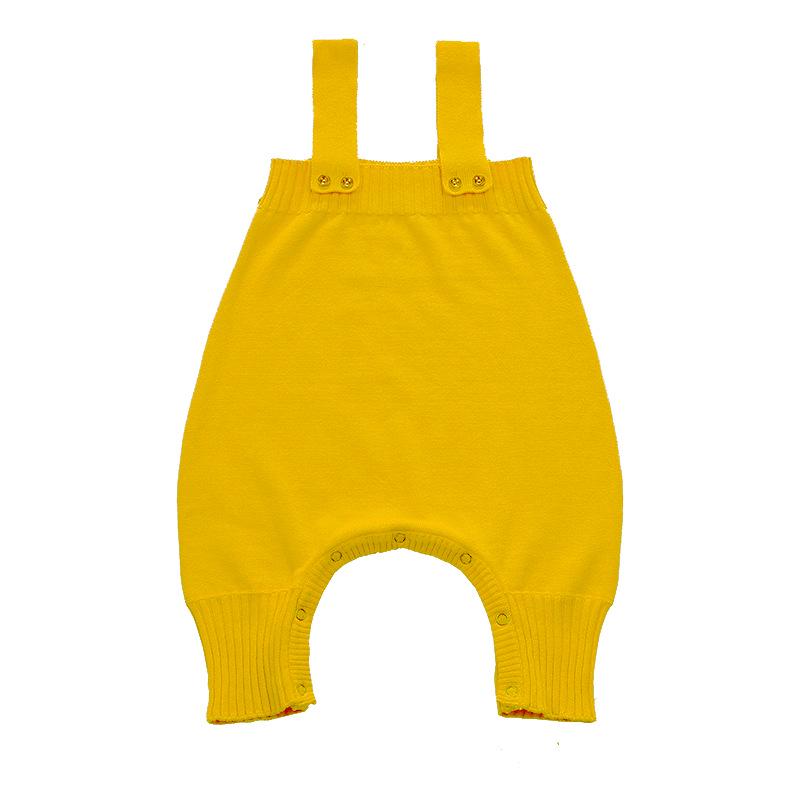 Gestrickte Baumwoll-Baby-Overalls mit offenem Schritt für 0-2 Jahre, Jungen & Mädchen, geeignet für Frühling/Herbst