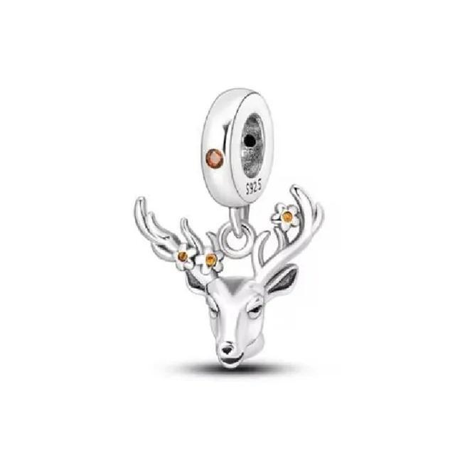 High Quality New Fit Original Copper Santa Claus Elk Snowman Charms Pendants For Christmas Jewelry Making Gift