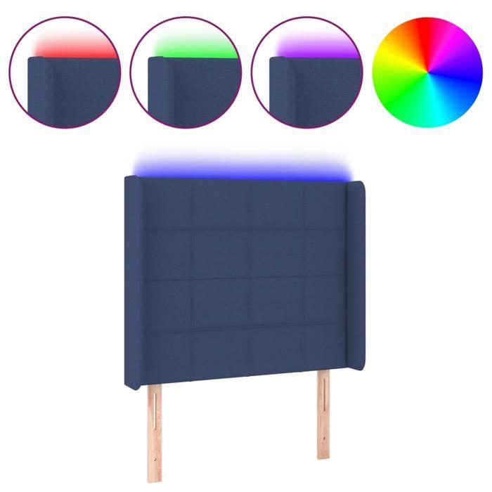 VidaXL LED Headboard Bedroom Furniture Single Bed Accessory Headboard Bed Frame Interior Blue 3124036
