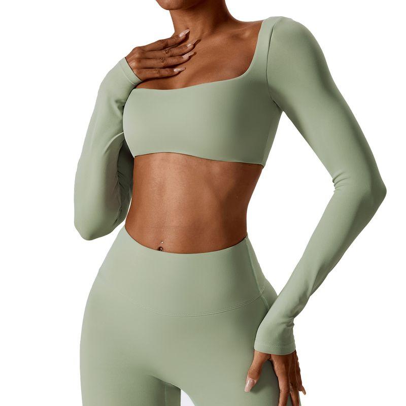 Guangzhou Zechuang Clothing Co., Ltd. Sexy Nude Feel Long Sleeve Yoga Wear Outdoor Running Workout T-shirt Quick-Drying Tight