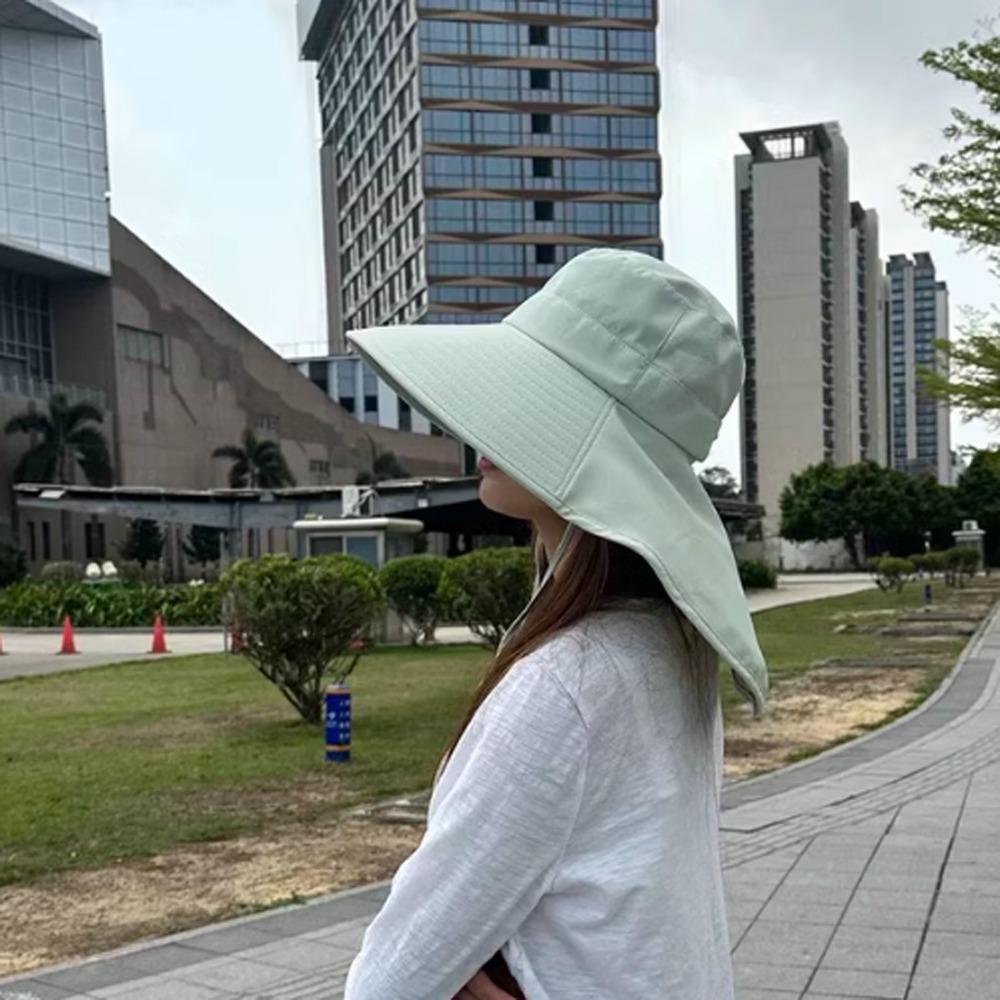 50+ UPF Wide Brim Sun Hat Anti-UV Women Bucket Hats Adjustable Sun Protection Hat  Safari Cap