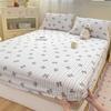 Baby Grade Pure Cotton Fitted Mattress Protector Fresh Washable Cotton Bed Sheet Full Set 3 Pieces Soft Breathable Durable Bed Cover