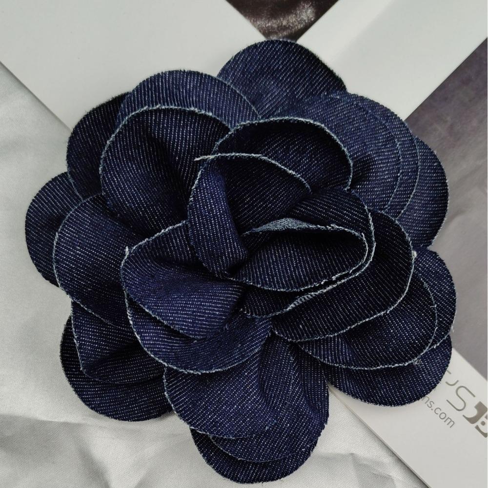 

Handmade Camellia Patch Cowboy Sewing Applique 2024 Chest Flower Clothes Decoration 4