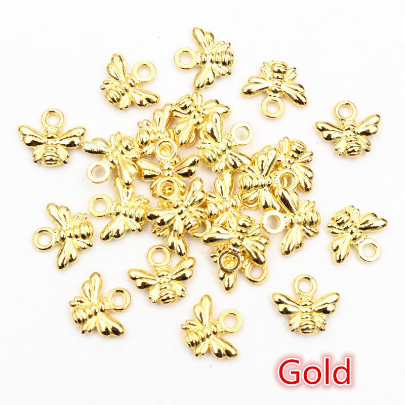 30pcs Charms bee 10x11mm Tibetan Silver Plated Bronze Gold Plated Pendants Antique Jewelry Making DIY Handmade Craft
