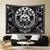 VIKAMA Dark Queen Tapestry  Skeleton Stars  Mystical Totem  Gothic Style  Living Room And Bedroom Background Wall Decoration