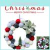 Charming Grey Christmas Wreath Plush Pom Pom Door Decoration For Festive Cheer