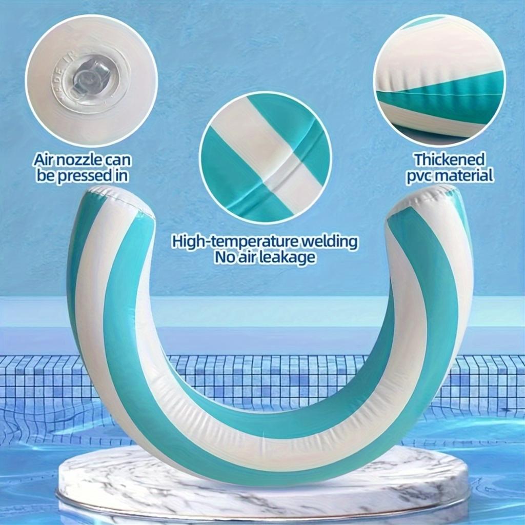 1Pc/2Pcs Inflatable Arc-Shaped Pool Float - Waterproof, Durable, And Safer PVC Pool Float, Suitable For Summer Entertainment, Tropical Beach Design