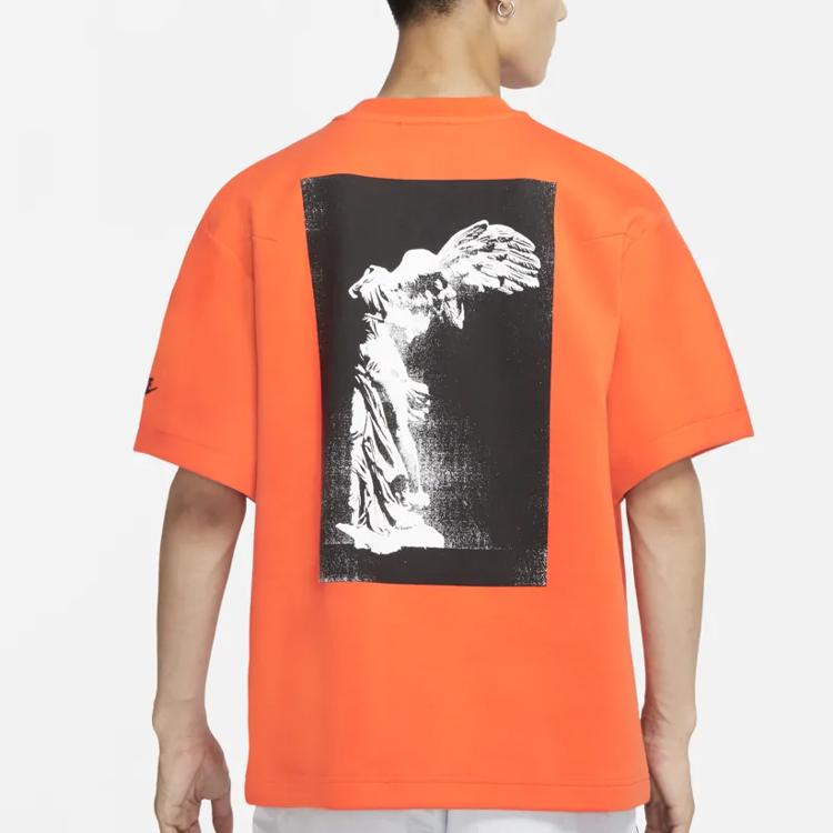 Nike NSW Tech Fleece Short Sleeve T-Shirt Men Tops Electro-Orange CZ3504-837