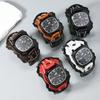 Punk Rock Style Men'S Quartz Watch - Hand-Stitched With Triple-Layer Leather Strap