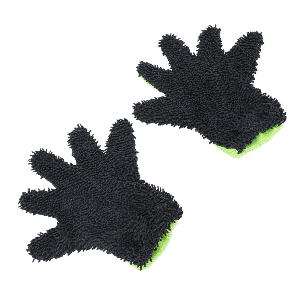 5 Finger Car Wash Mitts Multifunctional Double Sided Chenille Microfiber Car Cleaning Gloves for Cleaning Wheel