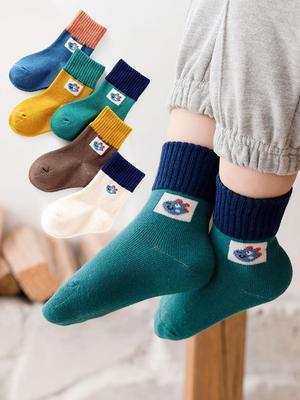 Herbst Cartoon Socken für Kinder - Klasse A Jungen & Mädchen Babysocken für Herbst/Winter