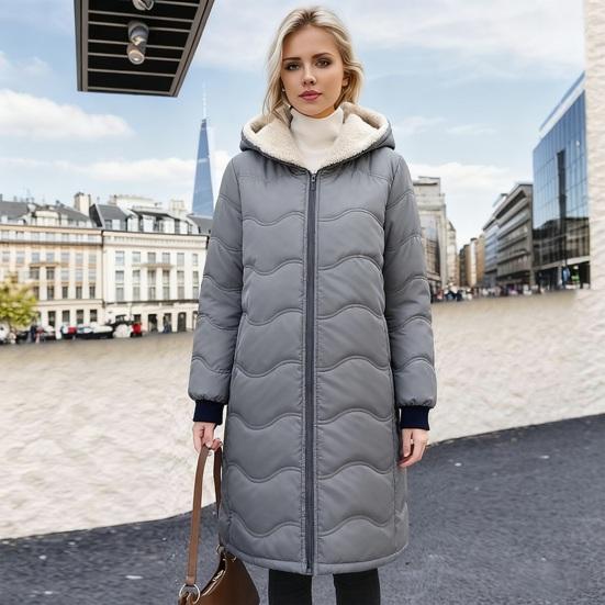 Women'S Long Puffer Coat Winter Fleece Lined Thickened Down Jacket
