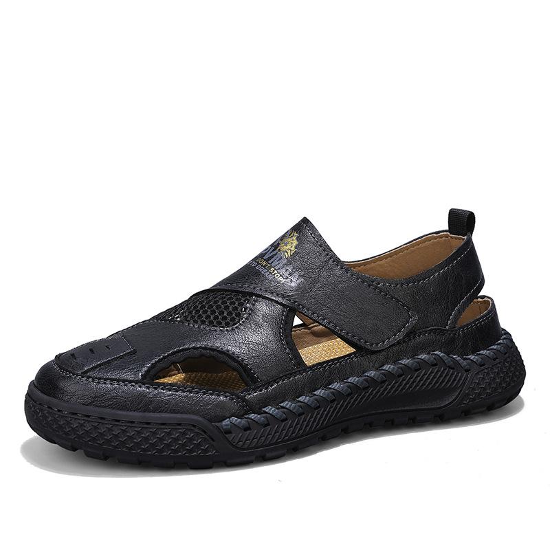 Mesh shoes men's 2025 new summer hollow breathable men's shoes mesh soft sole light pedal beach shoes sandals