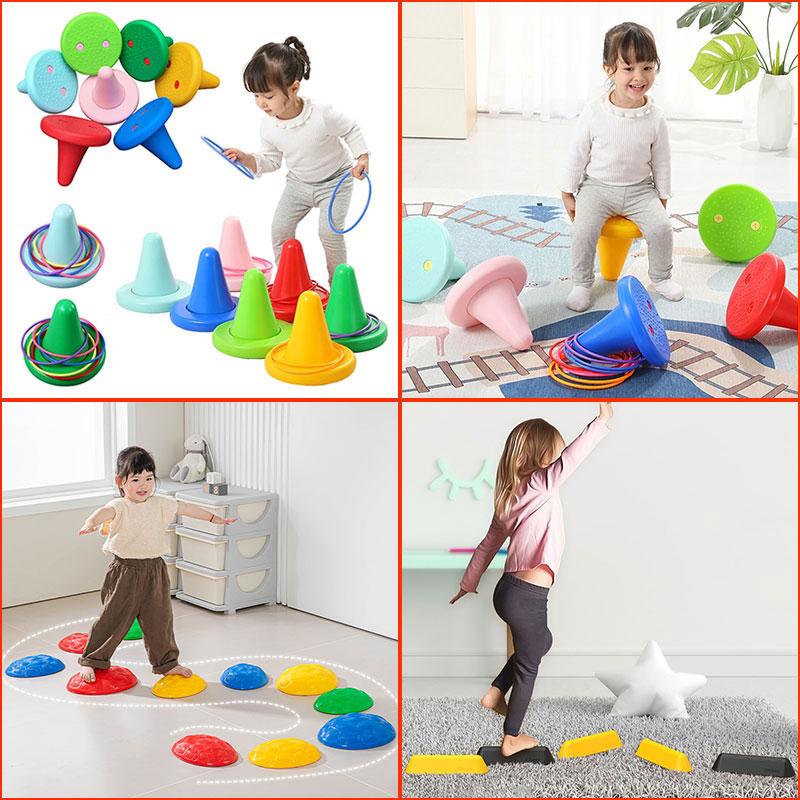 Children Toys Balance Stone Sensory Integration Training Toys Parish Outdoor Sports Party Social Games Tactile Montessori Games
