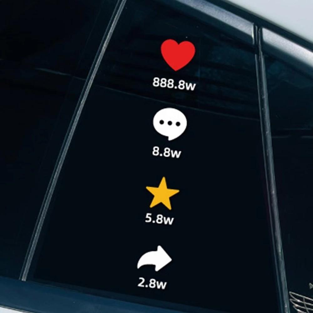 Sunproof Like Comment Favorite and Share Stickers Car DIY Rear Window Car Decorative Car Stickers