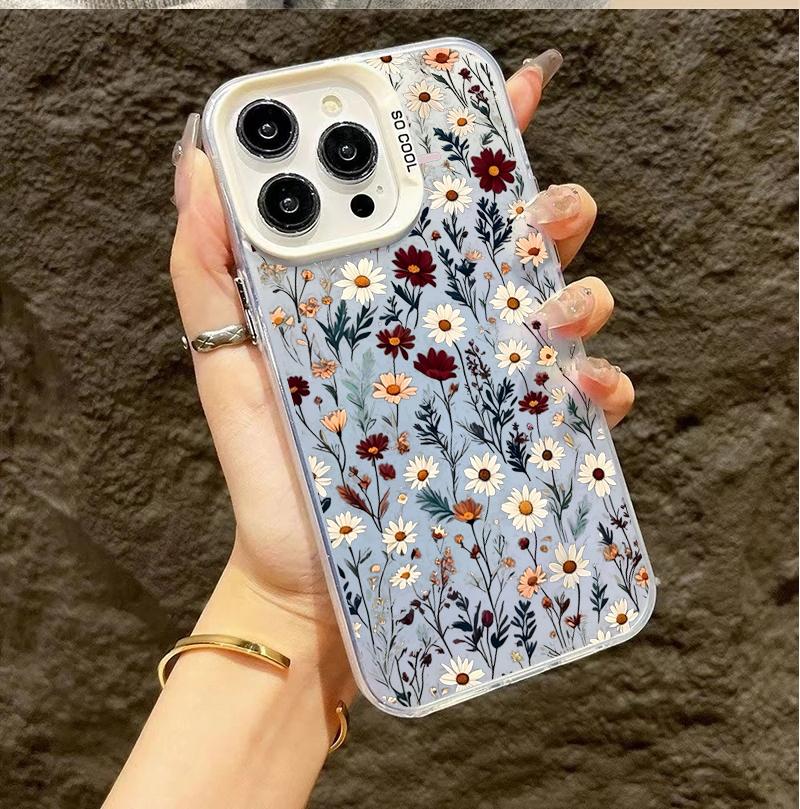 Case Cover For Realme 16 15 14 Pro 12 11 Plus C75 C53 C55 C35 C15 C12 5 5S 5I 6I Pretty Flowers Matte Shell Laser IMD