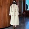 Women's Loose Thickened Coat with Suit Collar Ladies Long Plush Tweed Elegant Jacket