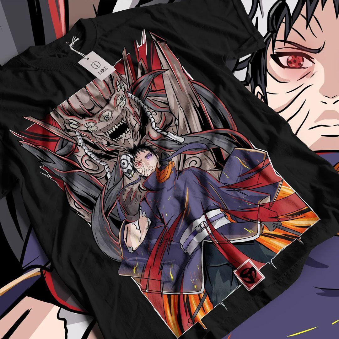Obito Uchiha Shirt Tobi Naruto Japanese Anime Manga Unisex T-shirt Soft Tee L