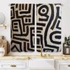 Piece Set High Definition Digital Printed Curtainblack White Geometric Abstract Pattern Curtainhome Decoration Curtain Polyester With Rod Pocket