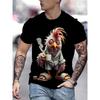 European Sizes Black Novelty Men's 3D Print Fashion T-Shirt