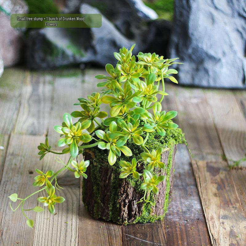 Forest Style Artificial Tree Stump with Moss Bark - Kindergarten and Country Style Decorative Ornament, Perfect for Landscaping or Inserting Flowers.