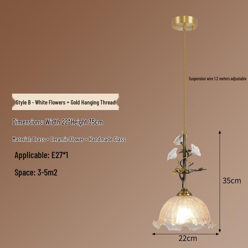 American Minimalist Copper Pendant Lamp for Modern Bedside Use 5W