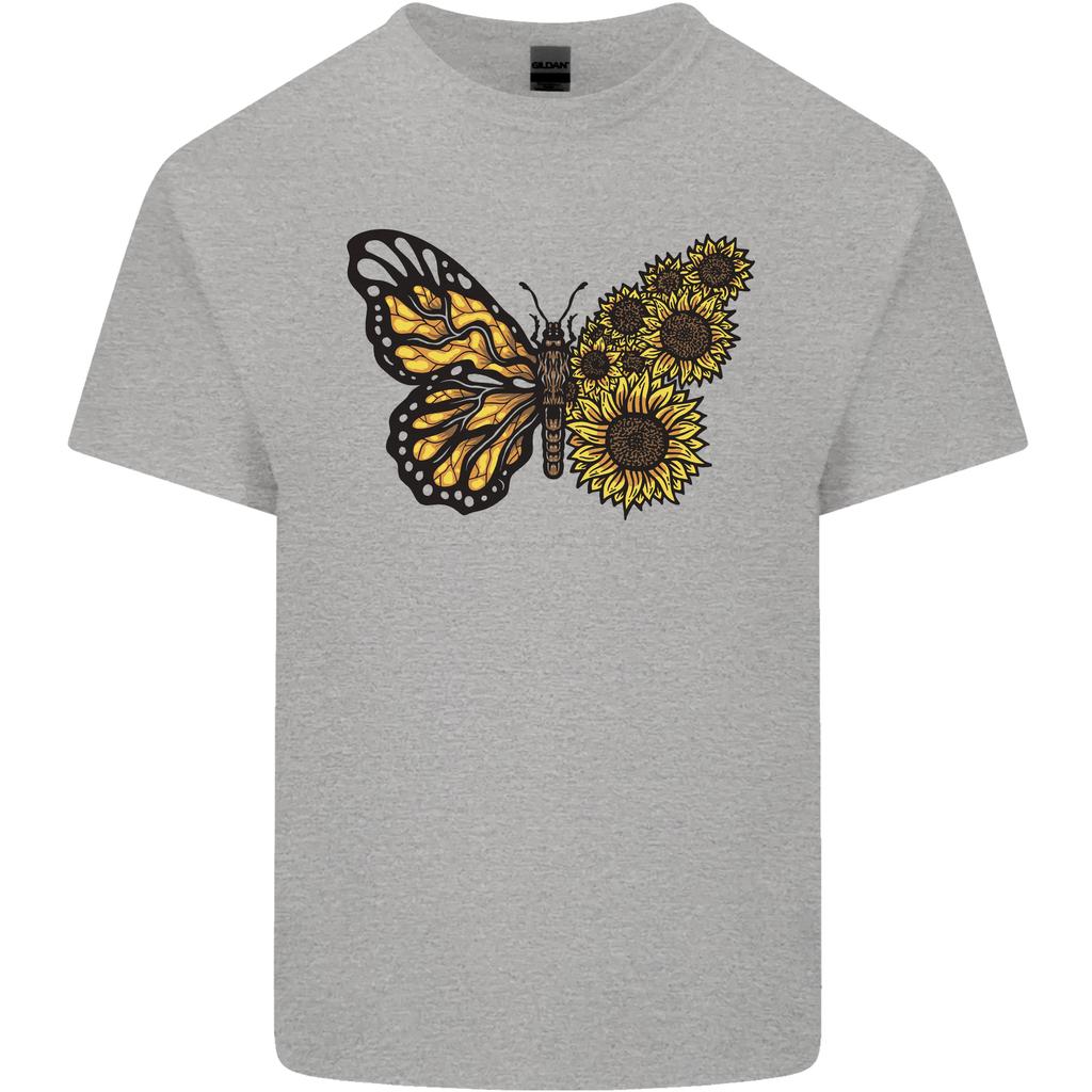 A Sunflower Butterfly Unisexs Light Cotton TShirt