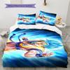 Dragon Ball Super Pattern Bedding,Quilt Set Quilt Cover Pillowcase Home Birthday Gift (1 * Duvet Cover + 2 * Pillowcase, Without Core)
