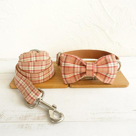 MUTTCO Tear-Resistant Dog Collar & Leash Set with Double Layer Bow - UDC-042 Extra Large