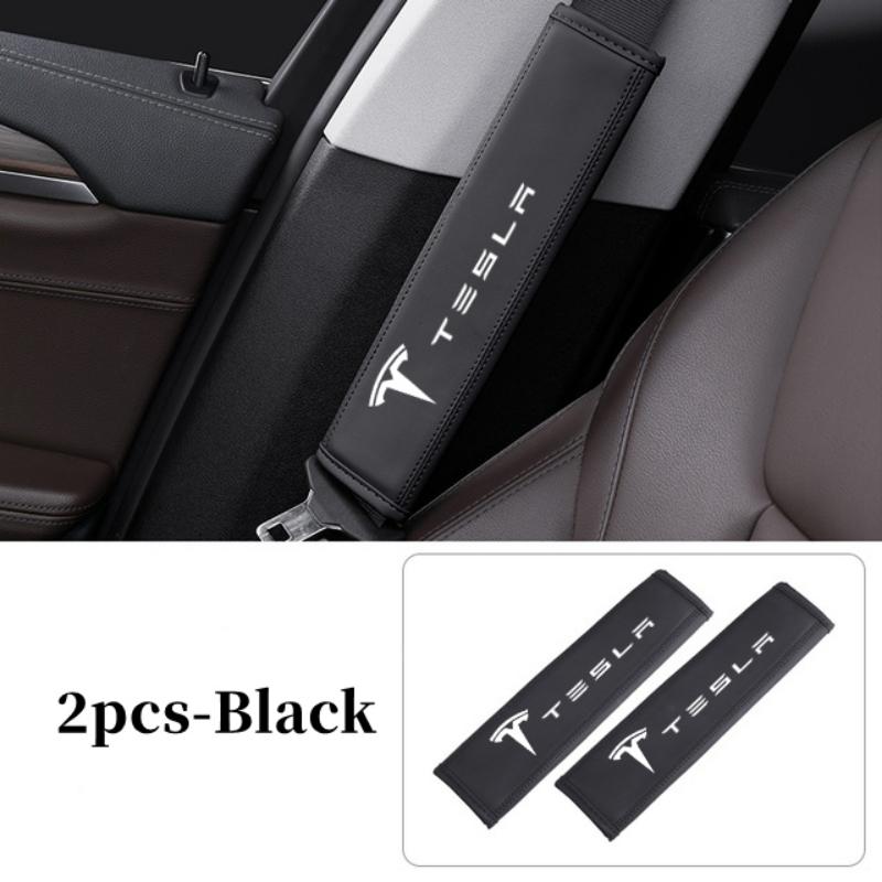 CREKH1 Car Seat Belt Shoulder Cover For Tesla Model S X Y Juniper 3 Highland Cybertruck Safety Belt Protective Cover Car Accessories