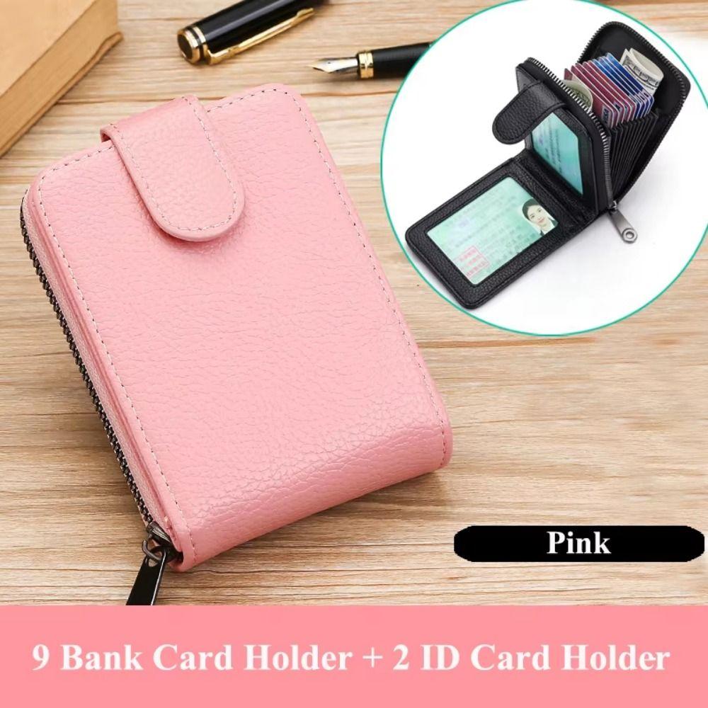with Buckle Men's Zipper Wallet 11/16 Slots Portable Coin Purse PU Leather Card Holder  Female