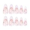 Gentle Pink Almond Fake Nails Long Lasting Safe Material Waterproof False Nails for Shopping Traveling Dating
