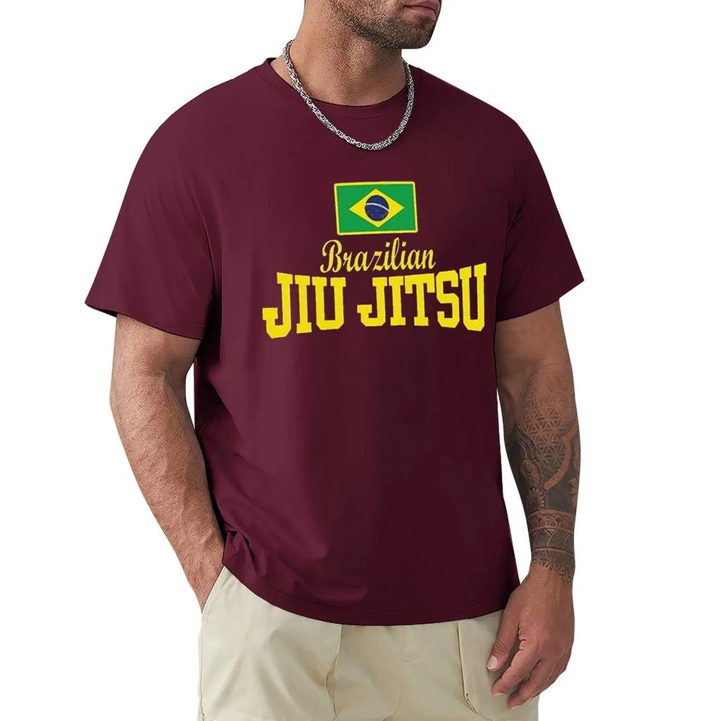 Flag Text BJJ Judo Brazilian Jiu Jitsu Men's T Shirt Harajuku Short Sleeve T-shirt Cotton Graphics Tshirt Tops