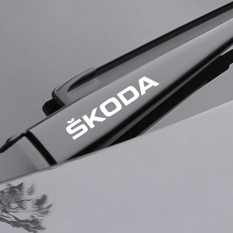 4Pcs Car Door Handle Stickers Tire Rear View Mirror Decals Decoration For Skoda Fabia Octavia Karoq Kodiaq Kamiq Superb Rapid
