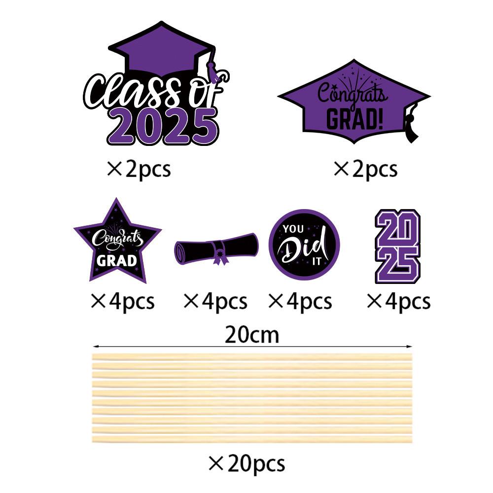 Party Plugin Decoration Kit With Vases Sign Stakes For Graduation Celebration