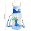 1pc Children's Straw Water Cup Cartoon Deer Antler Large Capacity Plastic Cup Summer Kindergarten Baby Student Big Belly Cup