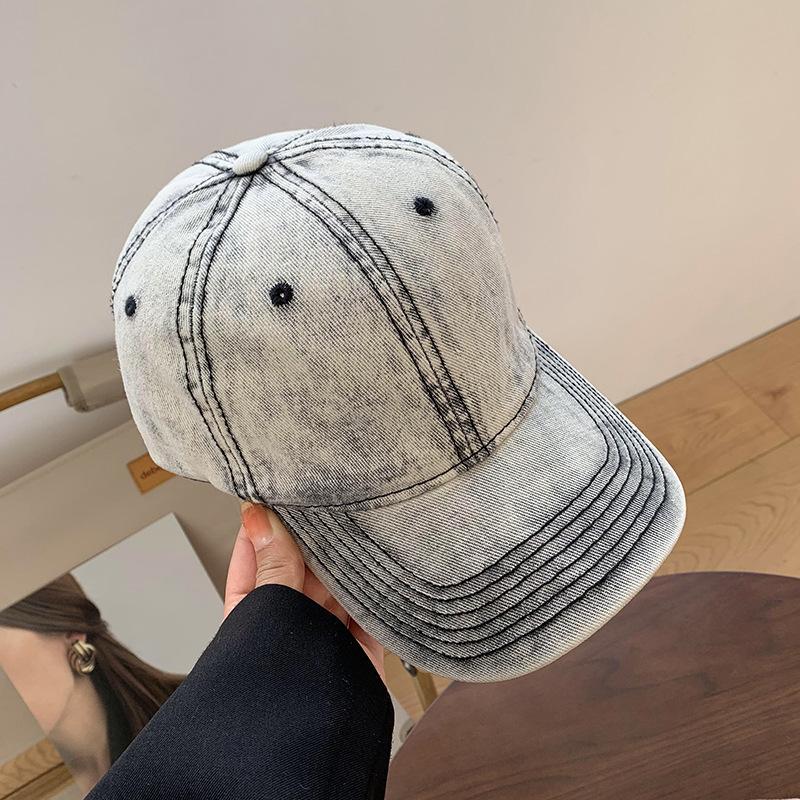 Baseballkappen mit breiter Krempe für Damen Herren Gewaschener Batik-Sonnenhut Koreanische Mode Vintage Schirme Outdoor Verstellbare Hip Hop Freizeitkappe