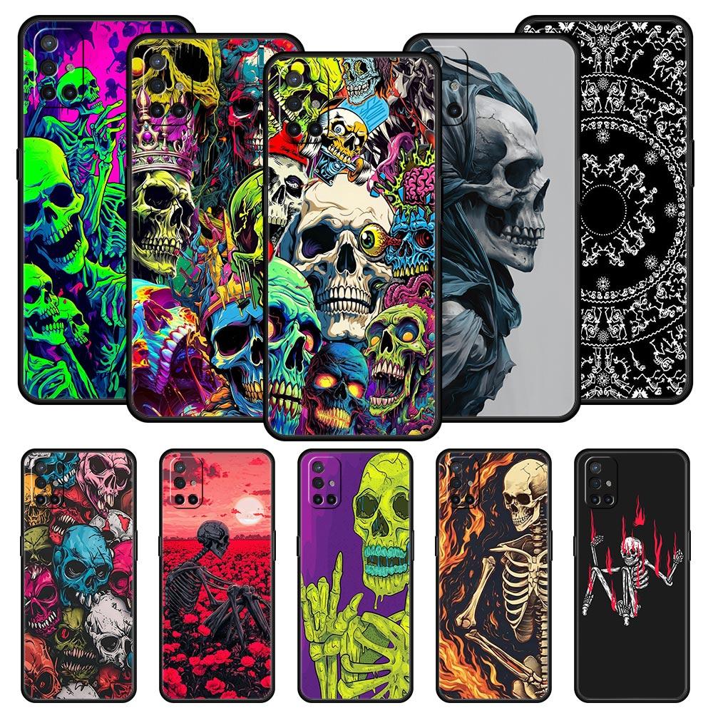 Phone Case For Oneplus 13R 13 12 10T 11 R10 Nord N100 N200 N10 9 9R CE 2 3 Z Pro Lite 5G Soft TPU Cover Skeleton Skull Funda Bag