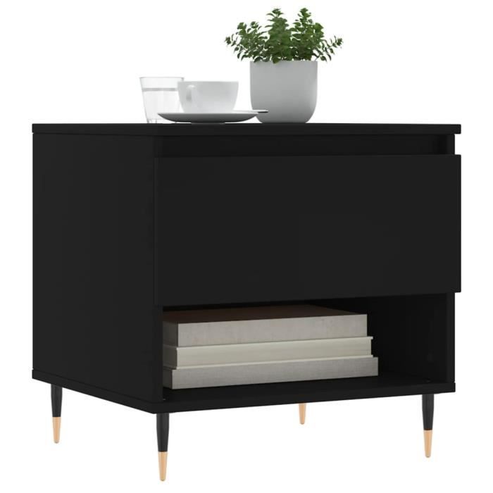 VidaXL Table basse noir 50x46x50 cm bois d’ingénierie 830894