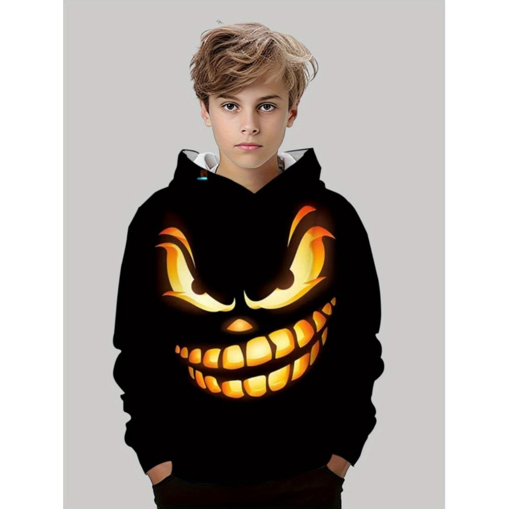 Latest Halloween Series New Pumpkin Head Hoodie 3D Print Autumn Pullover Casual Comfortable Sports Parent-Children's Clothing