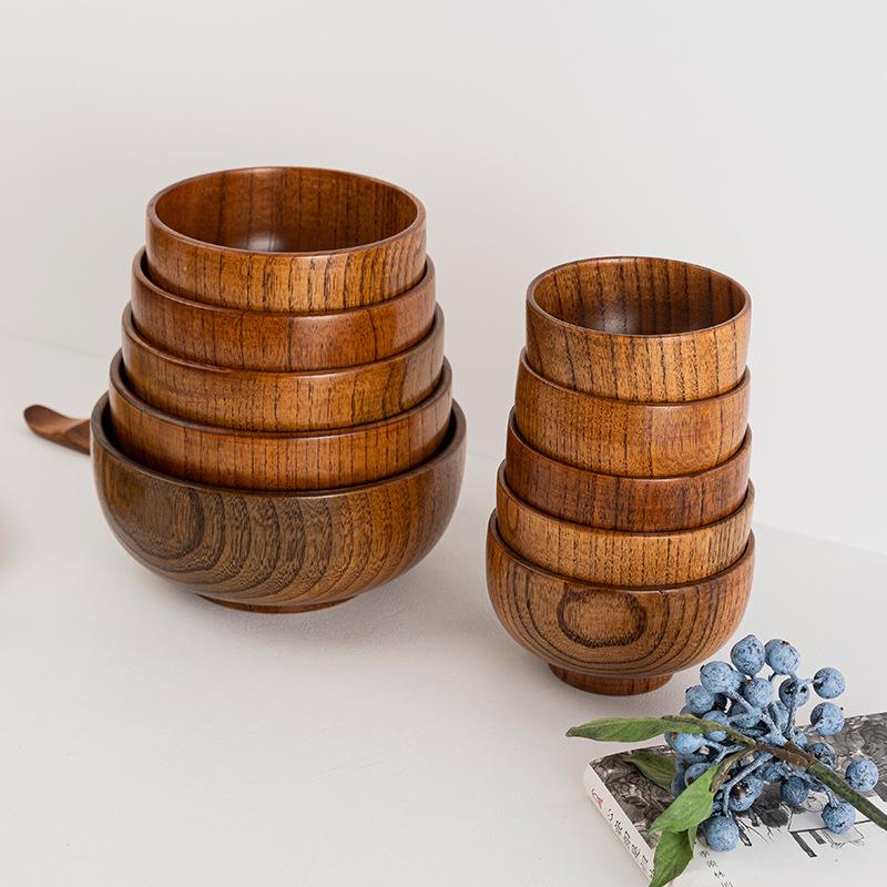 Small Japanese Wooden Rice Bowl Restaurant Wooden Creative Miso Soup Bowl