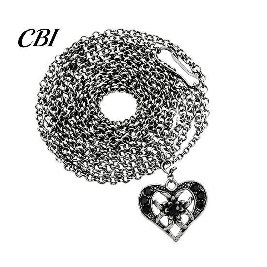 Zierliche Anhängerkette Herz Halskette für Damen, Bayerische Strass Sexy Brust Extra Lange Halskette, Vintage Oktoberfest Korsett Schmuck Zubehör