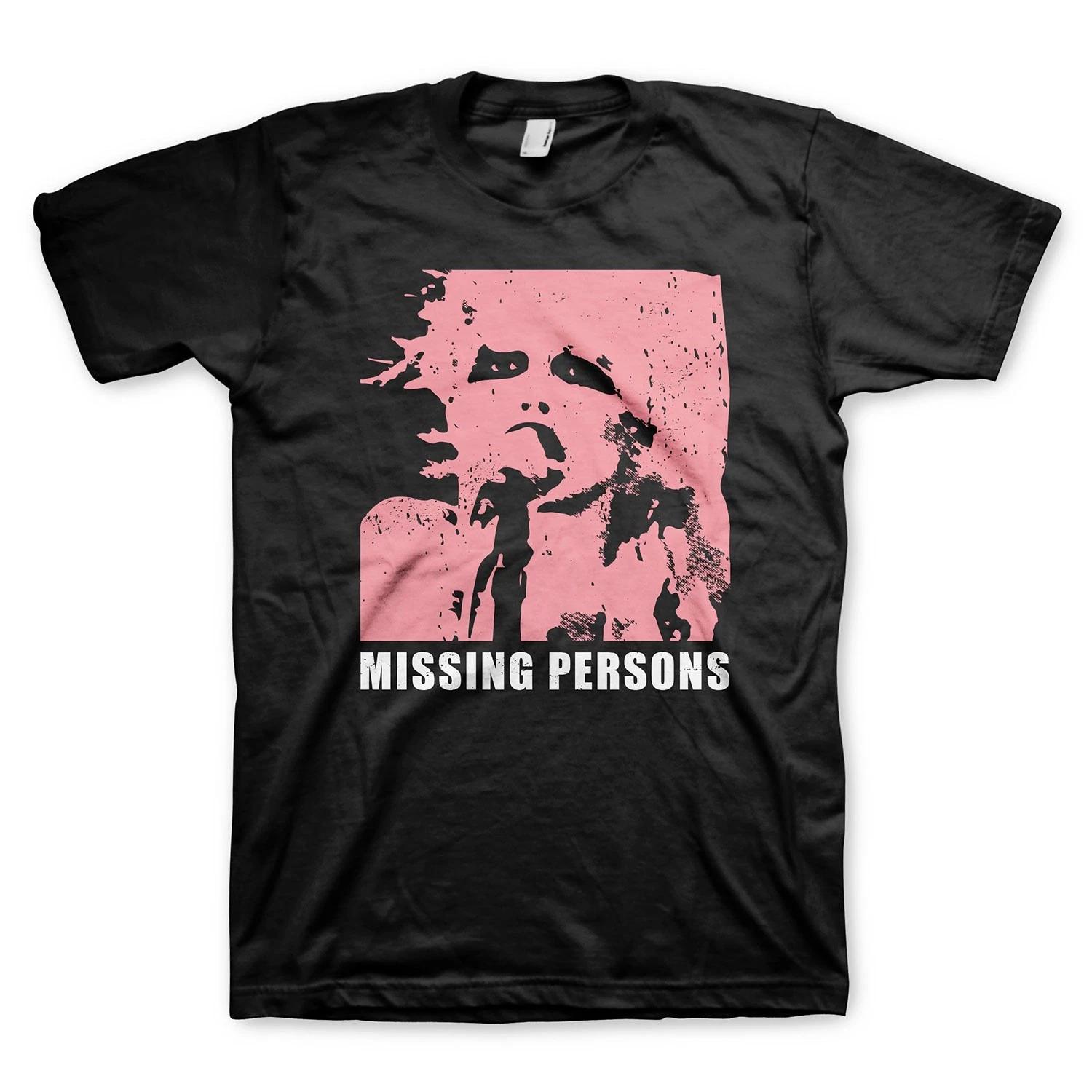 Men s Missing Persons Dale Pink T-shirt Large Black L