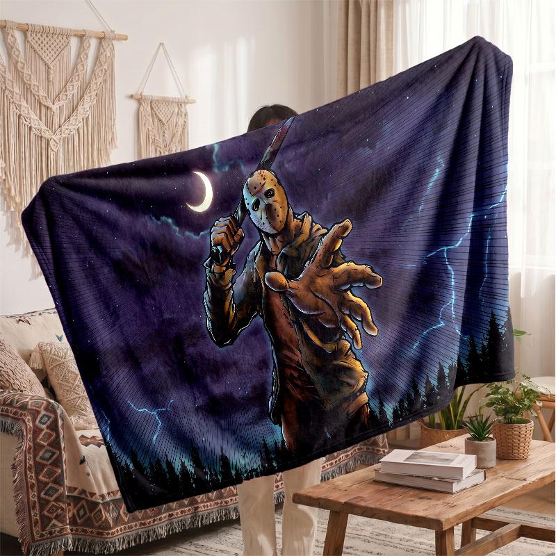 Warm Flannel BlanketFriday the 13th Jason Voorhees Soft Cozy Throw Blanket for Bedroom Couch
