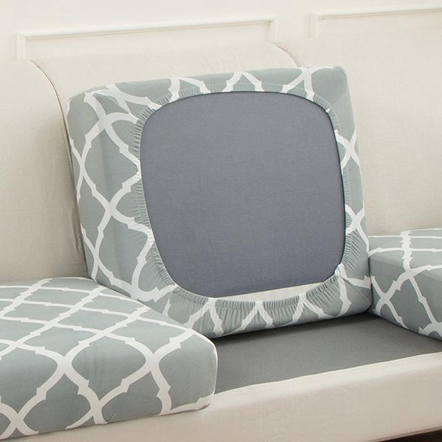 Printed Elastic Sofa Seat Cushion Cover For Living Room Furniture Protector L-shaped Armchair Stretch Seat Cushion Slipcover