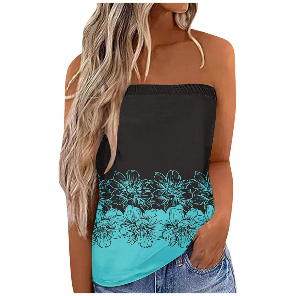 Women s Summer Sexy Tube Top Off Shoulder Sleeveless Tops Strapless Beach Vest Bandeau Shirt Backless Sexy Tops XXL
